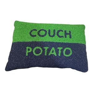 Kate Spade New York x Target “COUCH POTATO” Beaded Toss Pillow 12” x 18” NWT #1